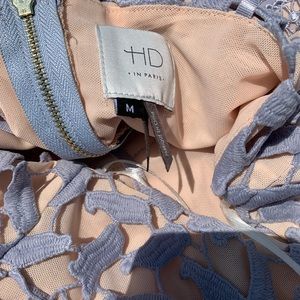 HD Paris lavender cut print dress with slip